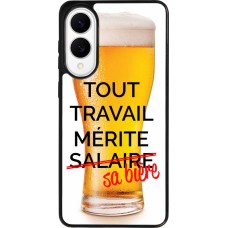 Coque Samsung Galaxy S25 Edge - Silicone rigide noir Tout travail mérite sa bière