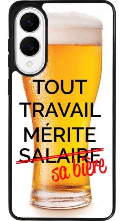 Coque Samsung Galaxy S25 Edge - Silicone rigide noir Tout travail mérite sa bière