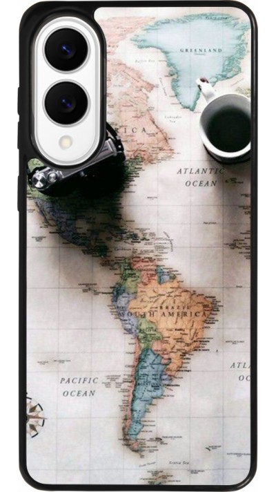 Coque Samsung Galaxy S25 Edge - Silicone rigide noir Travel 01