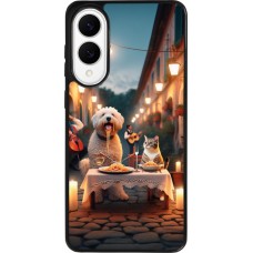 Coque Samsung Galaxy S25 Edge - Silicone rigide noir Valentine 2024 Dog & Cat Candlelight