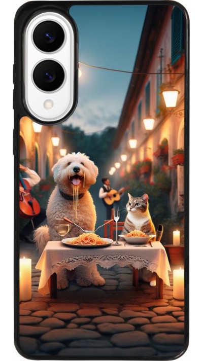 Coque Samsung Galaxy S25 Edge - Silicone rigide noir Valentine 2024 Dog & Cat Candlelight Coque Samsung Galaxy S25 Edge - Silicone rigide noir Valentine 2024 Dog & Cat Candlelight