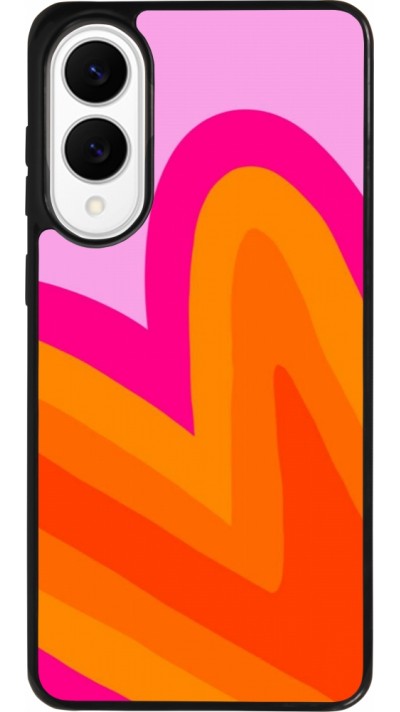 Coque Samsung Galaxy S25 Edge - Silicone rigide noir Valentine 2024 heart gradient Coque Samsung Galaxy S25 Edge - Silicone rigide noir Valentine 2024 heart gradient