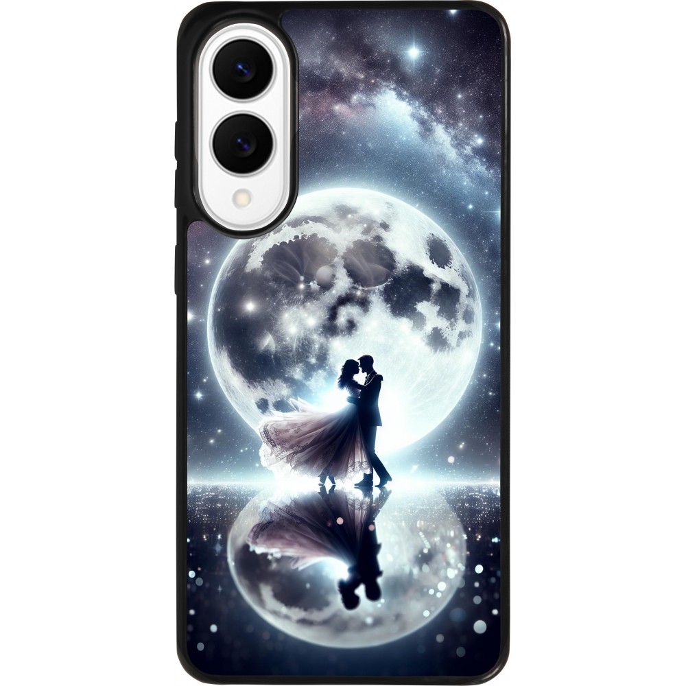 Coque Samsung Galaxy S25 Edge - Silicone rigide noir Valentine 2024 Love under the moon
