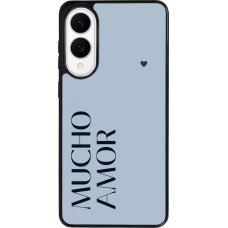 Coque Samsung Galaxy S25 Edge - Silicone rigide noir Valentine 2024 mucho amor azul