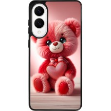 Coque Samsung Galaxy S25 Edge - Silicone rigide noir Valentine 2024 Ourson rose
