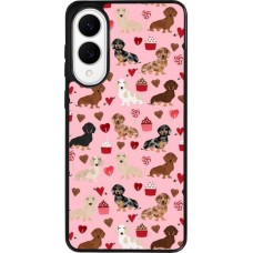 Coque Samsung Galaxy S25 Edge - Silicone rigide noir Valentine 2024 puppy love