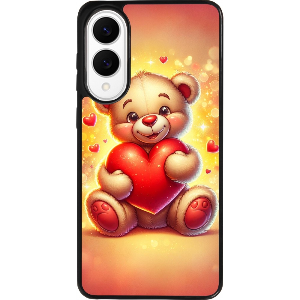Coque Samsung Galaxy S25 Edge - Silicone rigide noir Valentine 2024 Teddy love