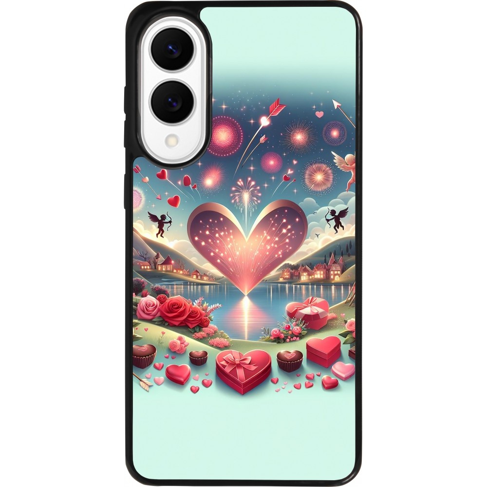 Coque Samsung Galaxy S25 Edge - Silicone rigide noir Valentine 2025 Chic
