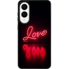 Coque Samsung Galaxy S25 Edge - Silicone rigide noir Valentine 2025 Neon Love