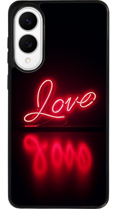 Coque Samsung Galaxy S25 Edge - Silicone rigide noir Valentine 2025 Neon Love Coque Samsung Galaxy S25 Edge - Silicone rigide noir Valentine 2025 Neon Love