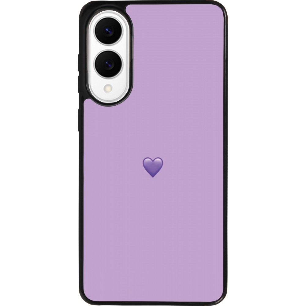 Coque Samsung Galaxy S25 Edge - Silicone rigide noir Valentine 2023 purpule single heart
