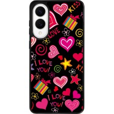 Samsung Galaxy S25 Edge Case Hülle - Silikon schwarz Valentine 2023 love symbols