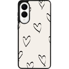 Samsung Galaxy S25 Edge Case Hülle - Silikon schwarz Valentine 2023 minimalist hearts