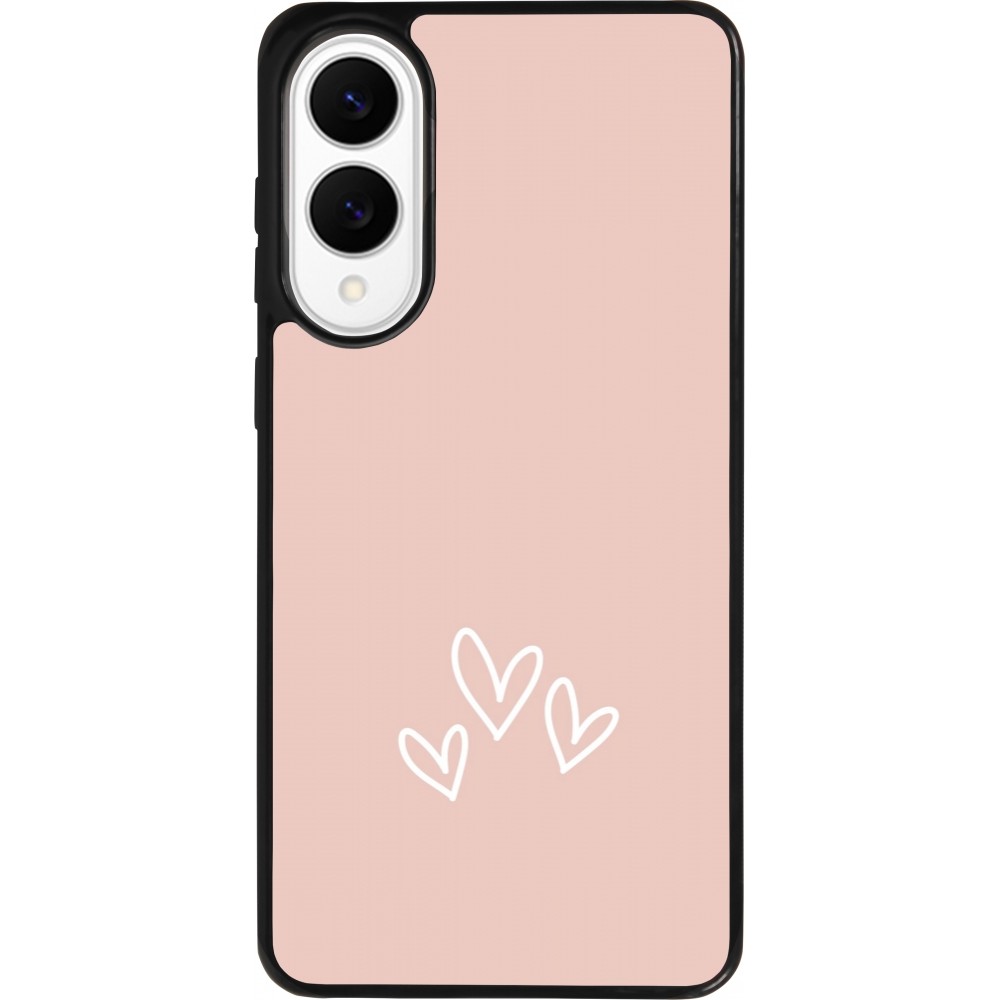 Coque Samsung Galaxy S25 Edge - Silicone rigide noir Valentine 2023 three minimalist hearts