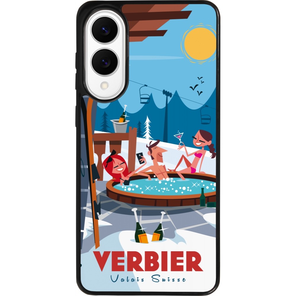 Coque Samsung Galaxy S25 Edge - Silicone rigide noir Verbier Mountain Jacuzzi