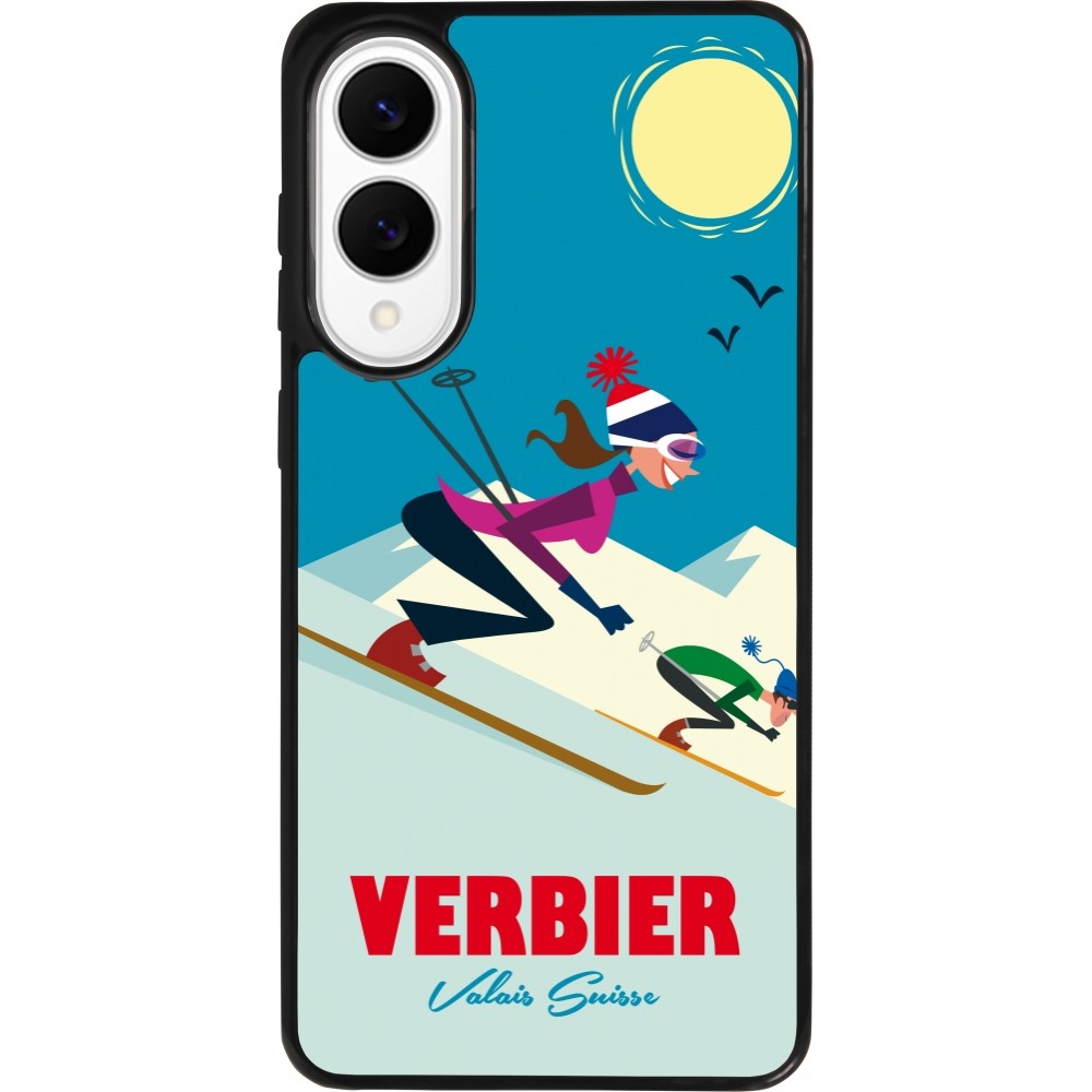 Coque Samsung Galaxy S25 Edge - Silicone rigide noir Verbier Ski Downhill