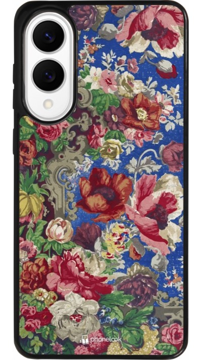 Coque Samsung Galaxy S25 Edge - Silicone rigide noir Vintage Art Flowers Coque Samsung Galaxy S25 Edge - Silicone rigide noir Vintage Art Flowers