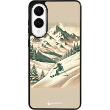Coque Samsung Galaxy S25 Edge - Silicone rigide noir Vintage Ski Mountain