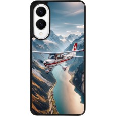 Coque Samsung Galaxy S25 Edge - Silicone rigide noir Vol Alpin Suisse