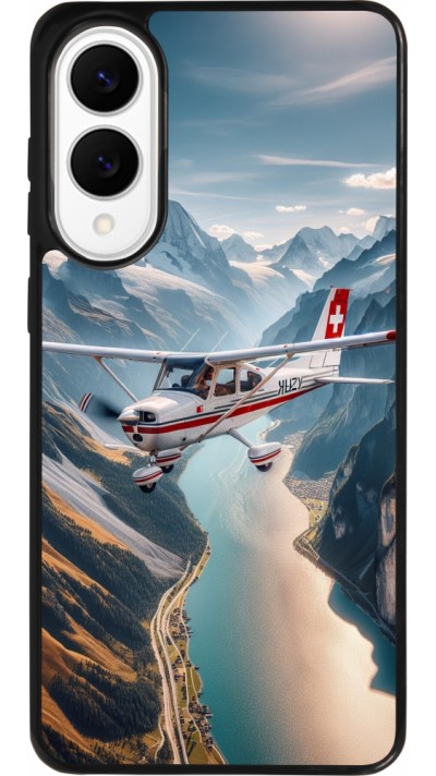 Coque Samsung Galaxy S25 Edge - Silicone rigide noir Vol Alpin Suisse Coque Samsung Galaxy S25 Edge - Silicone rigide noir Vol Alpin Suisse