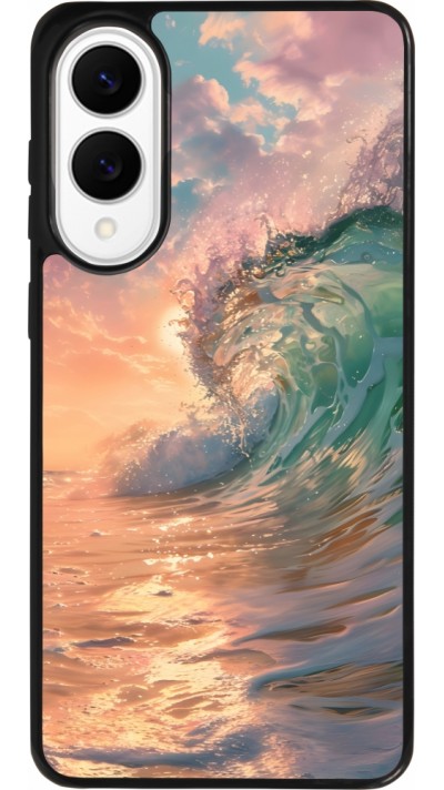 Coque Samsung Galaxy S25 Edge - Silicone rigide noir Wave Sunset Coque Samsung Galaxy S25 Edge - Silicone rigide noir Wave Sunset