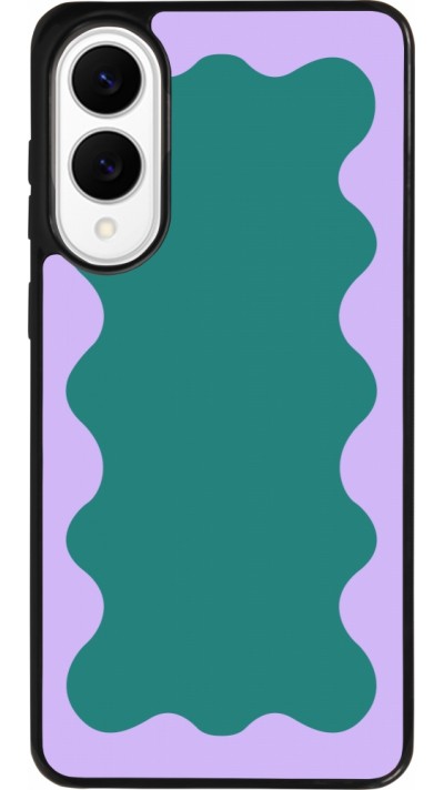 Coque Samsung Galaxy S25 Edge - Silicone rigide noir Wavy Rectangle Green Purple Coque Samsung Galaxy S25 Edge - Silicone rigide noir Wavy Rectangle Green Purple