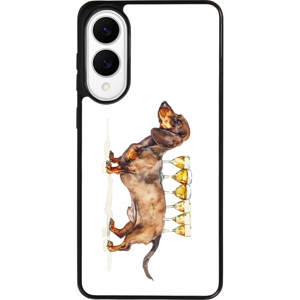 Coque Samsung Galaxy S25 Edge - Silicone rigide noir Wine Teckel