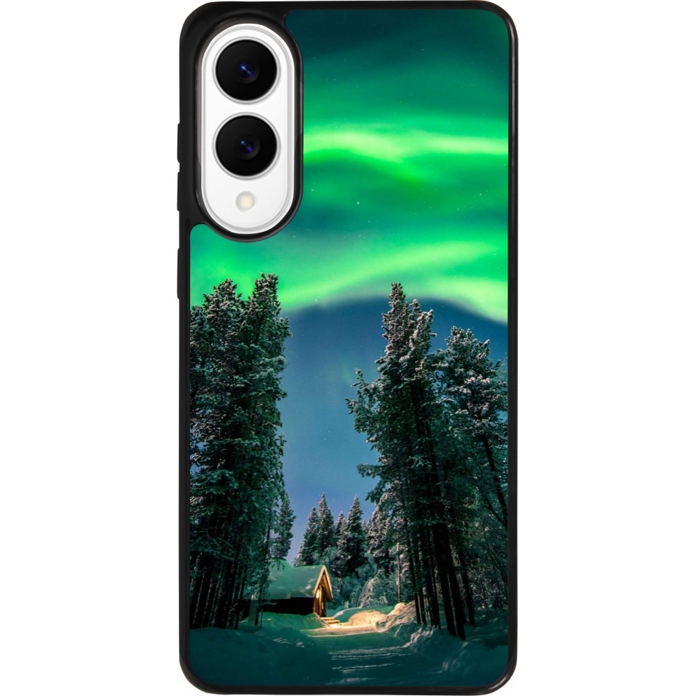 Coque Samsung Galaxy S25 Edge - Silicone rigide noir Winter 22 Northern Lights