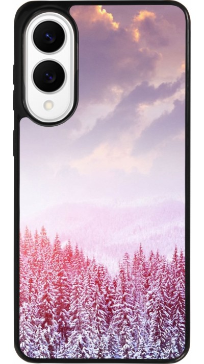 Coque Samsung Galaxy S25 Edge - Silicone rigide noir Winter 22 Pink Forest Coque Samsung Galaxy S25 Edge - Silicone rigide noir Winter 22 Pink Forest