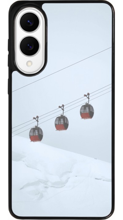 Coque Samsung Galaxy S25 Edge - Silicone rigide noir Winter 22 ski lift Coque Samsung Galaxy S25 Edge - Silicone rigide noir Winter 22 ski lift