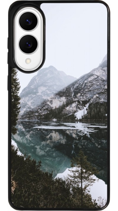 Coque Samsung Galaxy S25 Edge - Silicone rigide noir Winter 22 snowy mountain and lake Coque Samsung Galaxy S25 Edge - Silicone rigide noir Winter 22 snowy mountain and lake