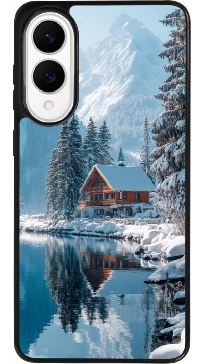 Samsung Galaxy S25 Edge Case Hülle - Silikon schwarz Winter 25 Winter house forest day