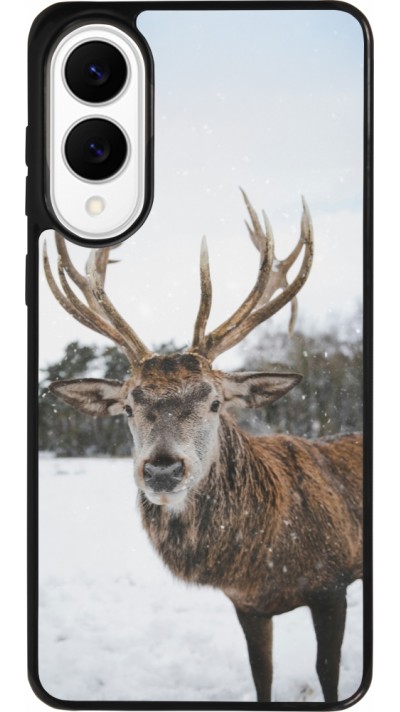 Samsung Galaxy S25 Edge Case Hülle - Silikon schwarz Winter 25 Winter reindeer