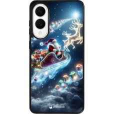 Coque Samsung Galaxy S25 Edge - Silicone rigide noir Noël 2023 Père Noël enchanté
