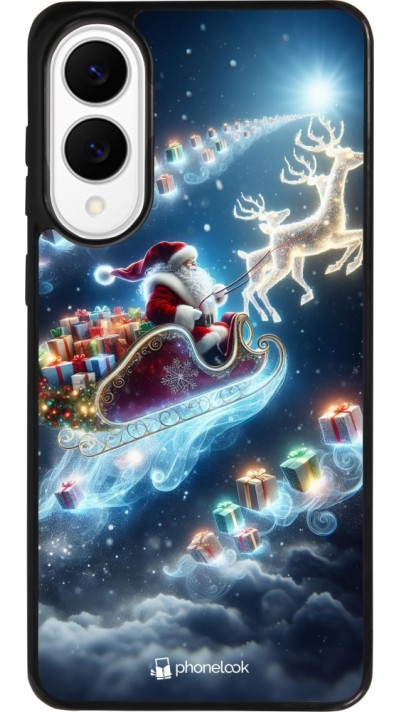 Coque Samsung Galaxy S25 Edge - Silicone rigide noir Noël 2023 Père Noël enchanté Coque Samsung Galaxy S25 Edge - Silicone rigide noir Noël 2023 Père Noël enchanté