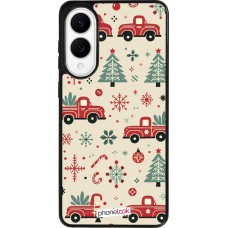 Coque Samsung Galaxy S25 Edge - Silicone rigide noir Noël 2024 Camion Sapin