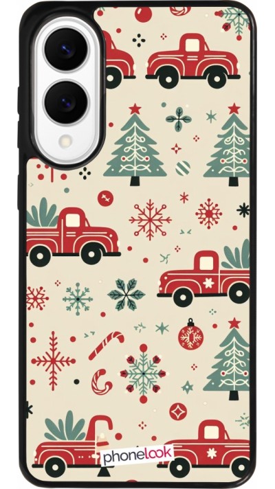Coque Samsung Galaxy S25 Edge - Silicone rigide noir Noël 2024 Camion Sapin Coque Samsung Galaxy S25 Edge - Silicone rigide noir Noël 2024 Camion Sapin