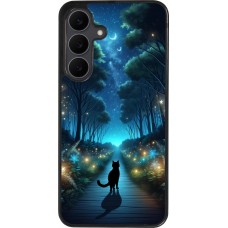 Samsung Galaxy S25 FE Case Hülle - Silikon schwarz Schwarze Katze Spaziergang