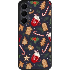 Samsung Galaxy S25 FE Case Hülle - Silikon schwarz Christmas 25 Pattern Gingerbread House