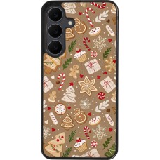 Samsung Galaxy S25 FE Case Hülle - Silikon schwarz Christmas 25 Pattern Ginger Cookie