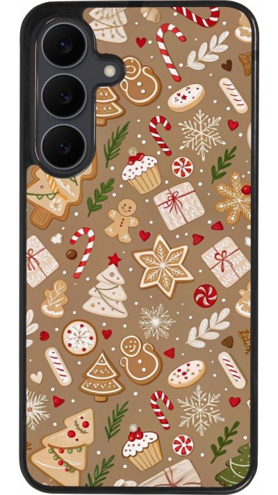 Samsung Galaxy S25 FE Case Hülle - Silikon schwarz Christmas 25 Pattern Ginger Cookie