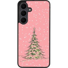 Samsung Galaxy S25 FE Case Hülle - Silikon schwarz Christmas 25 Pink Tree