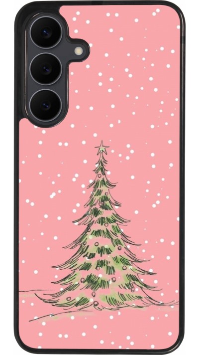 Samsung Galaxy S25 FE Case Hülle - Silikon schwarz Christmas 25 Pink Tree