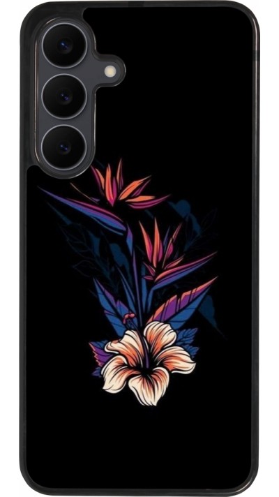 Samsung Galaxy S25 FE Case Hülle - Silikon schwarz Dark Flowers