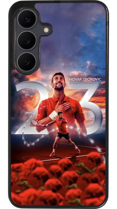 Samsung Galaxy S25 FE Case Hülle - Silikon schwarz Djokovic 23 Grand Slam
