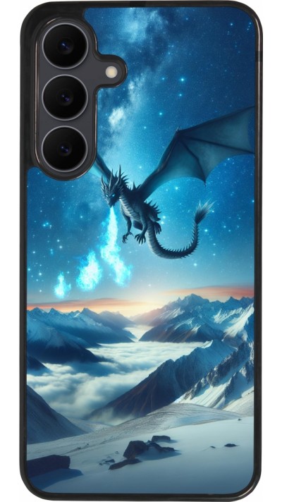 Samsung Galaxy S25 FE Case Hülle - Silikon schwarz Drache nächtliche Berg