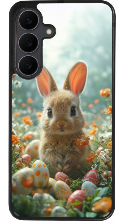 Samsung Galaxy S25 FE Case Hülle - Silikon schwarz Easter 2026 Rabbit in the garden