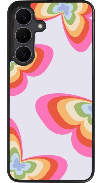 Samsung Galaxy S25 FE Case Hülle - Silikon schwarz Easter 2024 rainbow butterflies