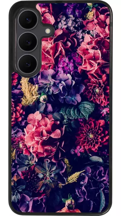 Samsung Galaxy S25 FE Case Hülle - Silikon schwarz Flowers Dark