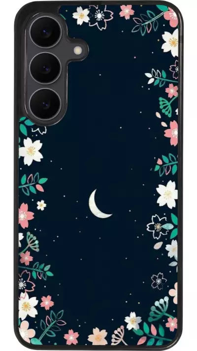 Samsung Galaxy S25 FE Case Hülle - Silikon schwarz Flowers space